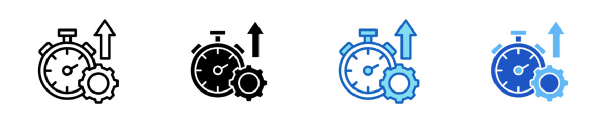 Productivity Clock  Icon Set Multiple Style Collection