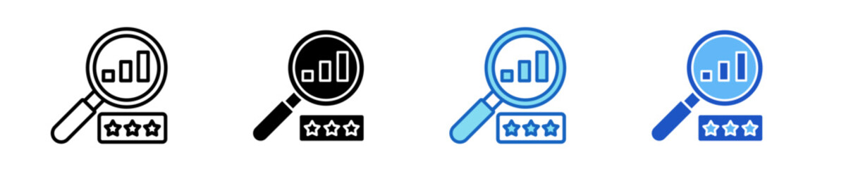 Performance Rating  Icon Set Multiple Style Collection