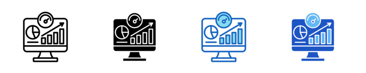 Data Performance  Icon Set Multiple Style Collection