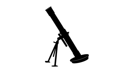Black Silhouette of a Mortar with Tripod