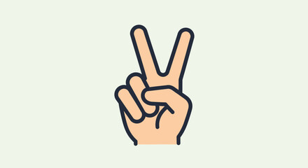 Simple Hand Gesture Showing Peace Sign