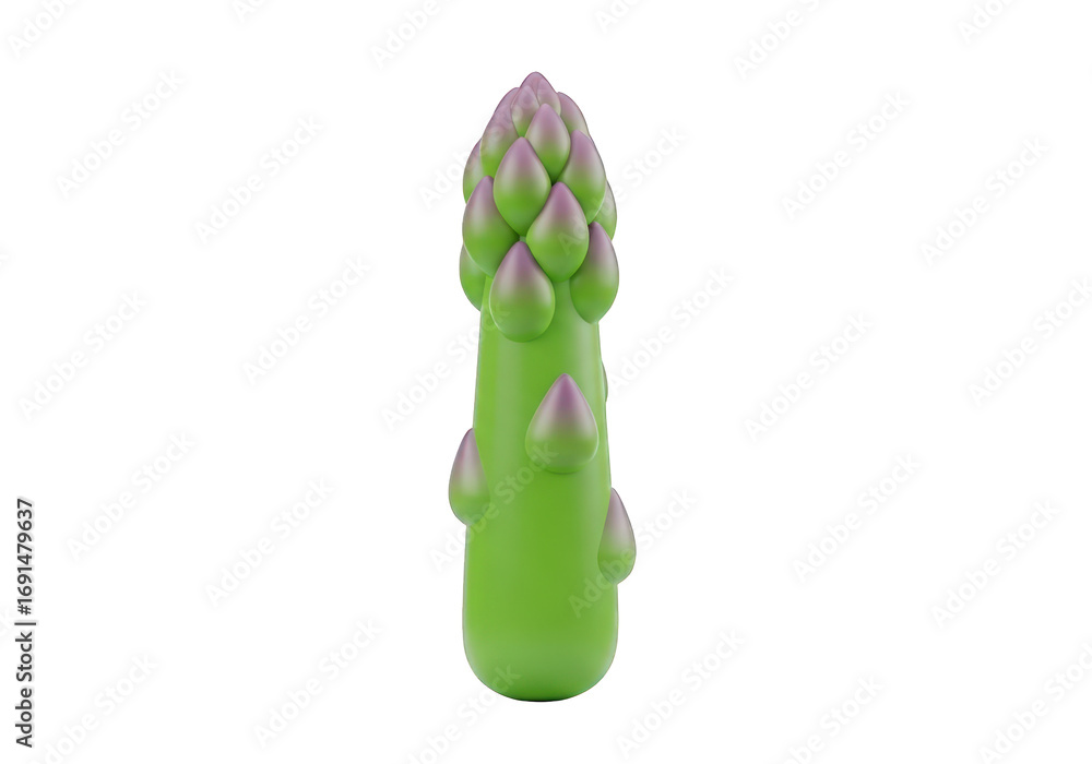 Fototapete a 3d render of a single asparagus spear standing tall against a checkered backdrop, showcasing its u