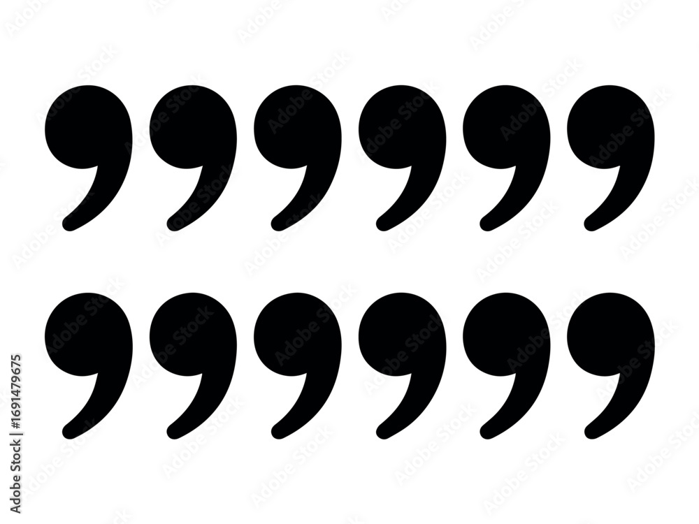 Wall mural collection of punctuation marks quotation marks symbols for writing and typography usage and communi