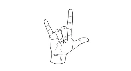 Hand gesture of "I Love You" in American Sign Language