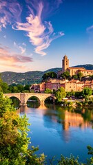 Obraz premium Picturesque Italian town at sunrise