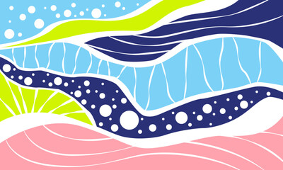 Abstract artwork with wavy patterns