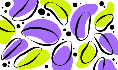 Purple and lime green shapes