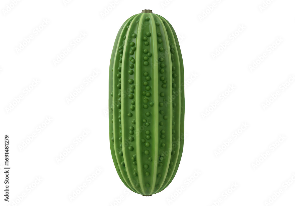 Fototapete detailed 3d render of a green bitter melon, showing its bumpy texture and elongated shape, set again
