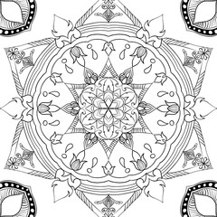 ornamental round frame with floral ornament