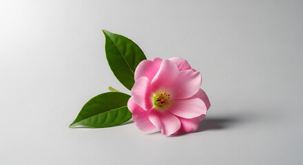 Fototapeta premium Simple and Elegant Pink Green Flower Promoting Wellness Routine 