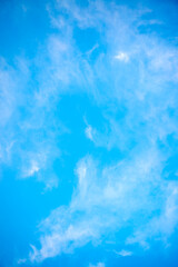 Serene Blue Sky with Gentle Clouds