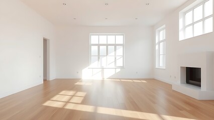 Minimalist living room with clean lines and natural light, showcasing contemporary interior design.