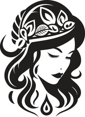 Young girl illustration with vibrant colors and classic fonts