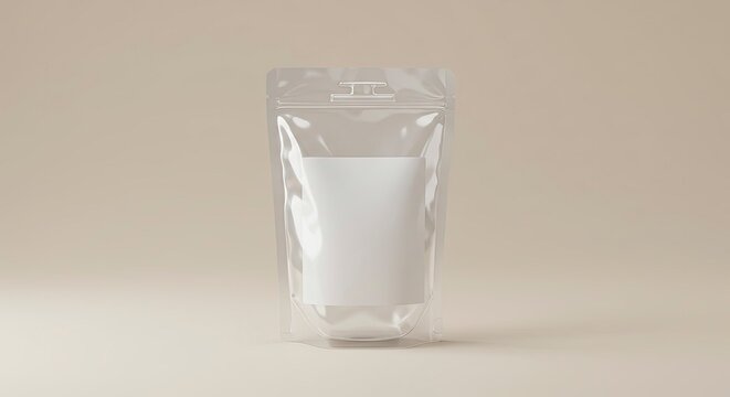 Clear Stand-Up Pouch with White Label Mockup