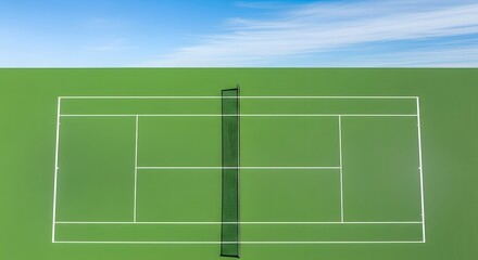 Fototapeta premium Aerial View of a Tennis Court