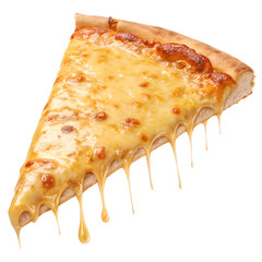 A single slice of delicious Italian pizza with melted cheese, baked golden brown, isolated on a white background slice of pizza A delicious cheesy slice of pizza isolated on a white background