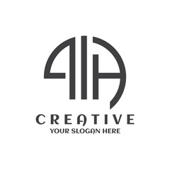 Letter 4a logo icon circle design vector. monogram logo vector illustration