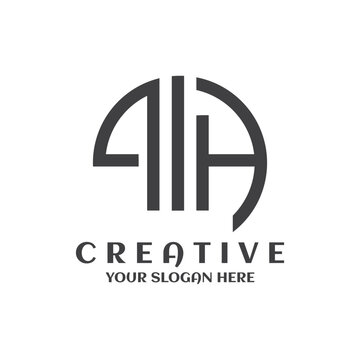 Letter 4a logo icon circle design vector. monogram logo vector illustration