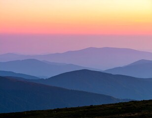 Fototapeta premium Mountain ranges at sunrise