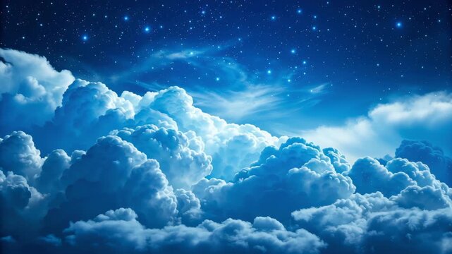 Cloud Night Sky Star Celestial Dreamy Blue Serene serverless security cloud evokes wonder star sky with moonlight serenity and glowing star fields