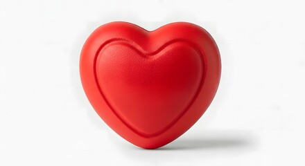 Obraz premium Red Heart Shape on White Background