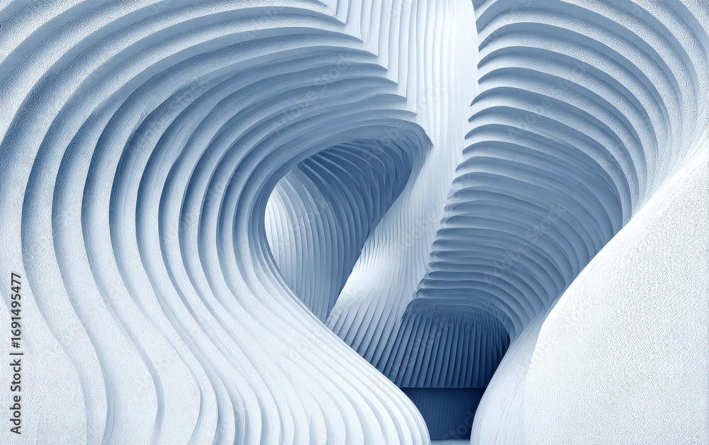 Aufkleber abstract curved wave-like structure with modern geometric design