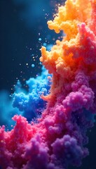 Close-up shot of a vibrant, swirling nebula of paint, representing the boundless creativity and limitless potential of the imagination , movement, wonder