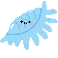 Kawaii Seashell Cute smiling shell illustration ocean marine theme 