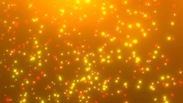 秋色キラキラパーティクル背景動画｜黄金色に輝く光が左右に舞うフルHDシームレスループアニメーション