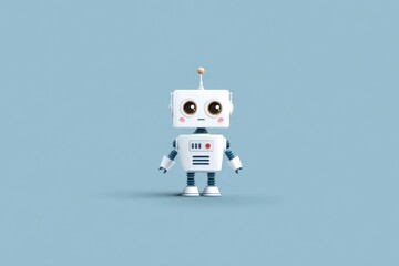 Naklejka premium Cute Flat Illustration of Mini Robot