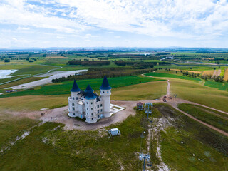A beautiful chateau under a blue sky