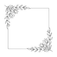 Elegant Floral Square Frame Border Design.
