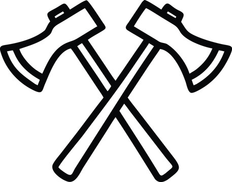 crossed black axes on white background clip art preview