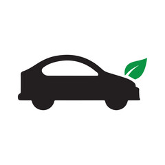 Minimalist eco car symbol highlighting harmony between energy and nature