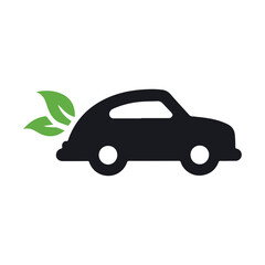 Simple eco car line illustration logo for sustainable mobility and clean lifestyle
