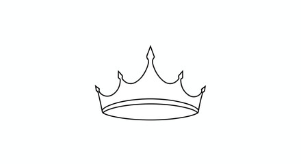 Elegant Line Art Crown Design Illustration.