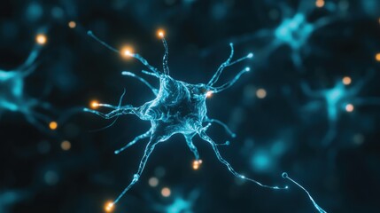 Detailed neuron illustration