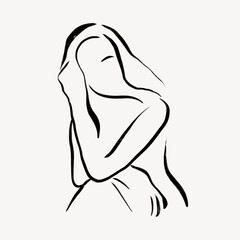 Fototapeta premium Aesthetic woman collage element, drawing illustration