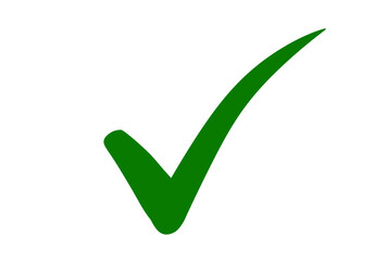 Isolated green checkmark against solid black background for versatile design. © SAJID