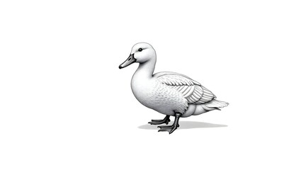 Fototapeta premium Detailed pencil drawing of a duck