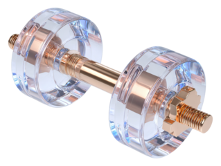 Gym dumbbell on transparent background