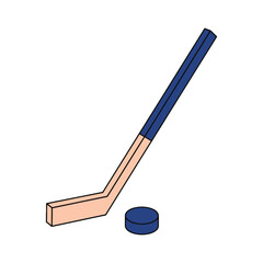 Hockey stick and puck ready for the big game