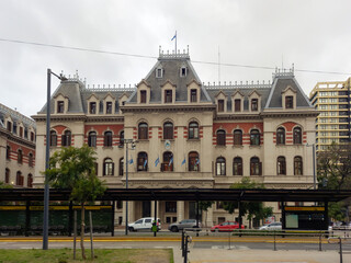 The facade of the Ministry of Agriculture building in San Telmo district, Buenos Aires, Argentina