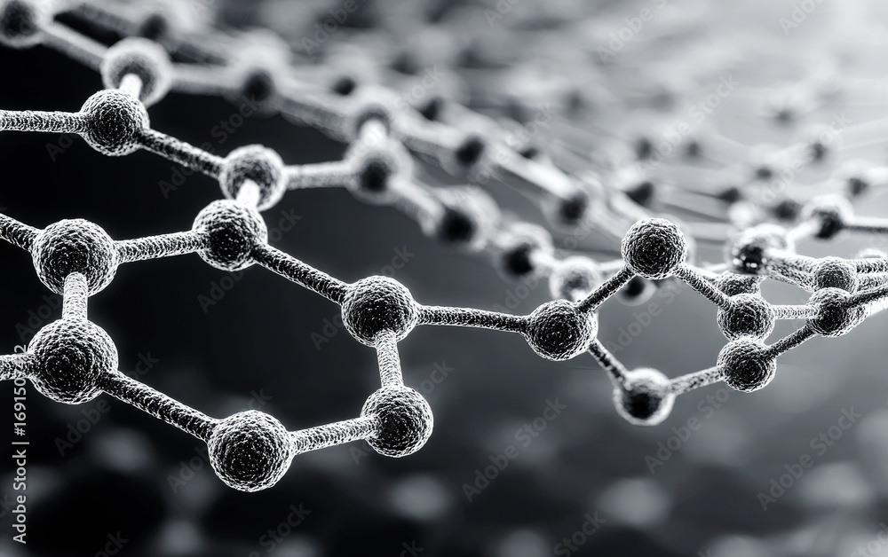 Poster close-up view of a molecular structure showing atomic bonds