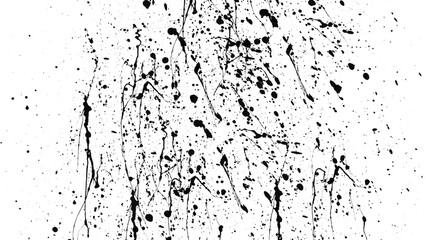 Fototapeta premium Black ink splatter spray seamless pattern, grunge dribble spatter on transparent background. gritty paint texture backdrop, abstract black ink artistic splash. splat messy inkblot