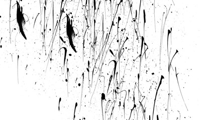 Black ink splatter spray seamless pattern, grunge dribble spatter on transparent background. gritty paint texture backdrop, abstract black ink artistic splash. splat messy inkblot