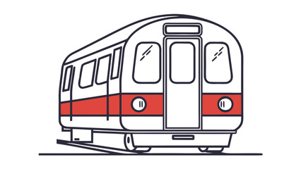 London Underground Train Rear View Flat Vector Illustration