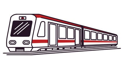 White and Red Berlin S Bahn Train Vector Illustration