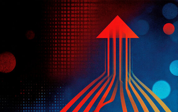 Upward Arrow Representing Growth and Progress in Digital Space