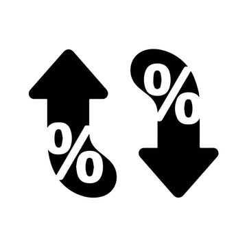 Percentage rate increase decrease icon vector illustration for business and finance report design 100